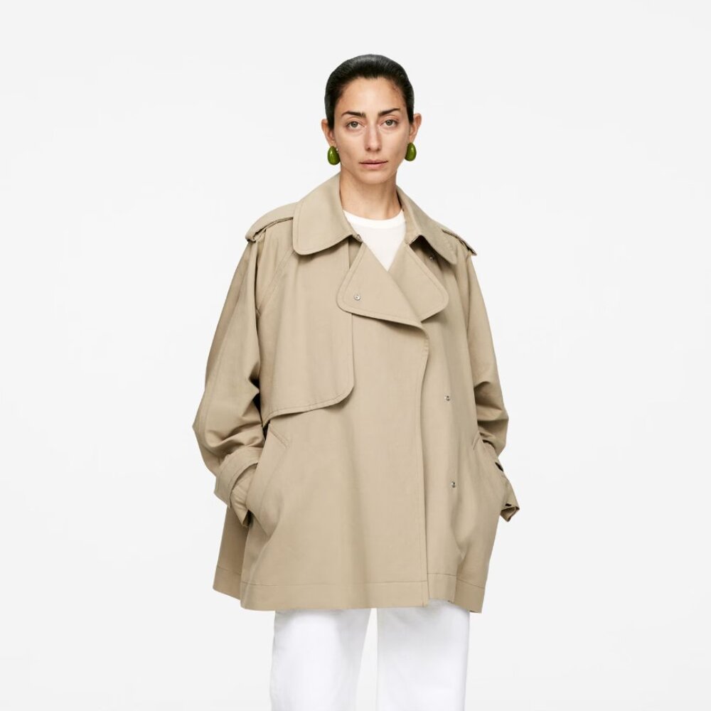 Arket Short Trench - Beige Linen Blend - Picture 3 of 7